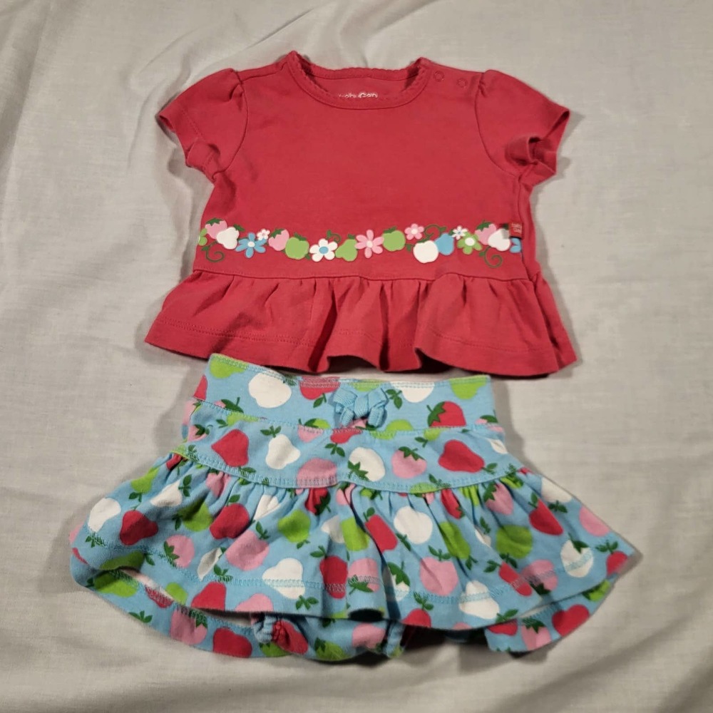 Baby Gap Girls 3-6 Month Set Floral Shirt Skort Summer Spring Outfit Lot
